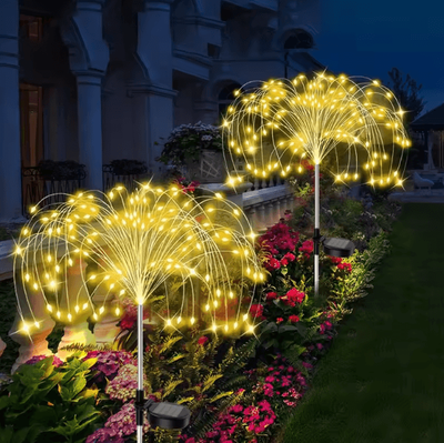 Uplift Curations Solar Flower Fairy Lights Outdoor Waterproof Garden & Patio Firework Decor warm White 150led