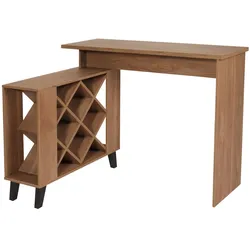 Décoshop26 - Bartisch Theke Weinregal Staufächer 93 x 120 x 98 cm braunes MDF 04_0008515