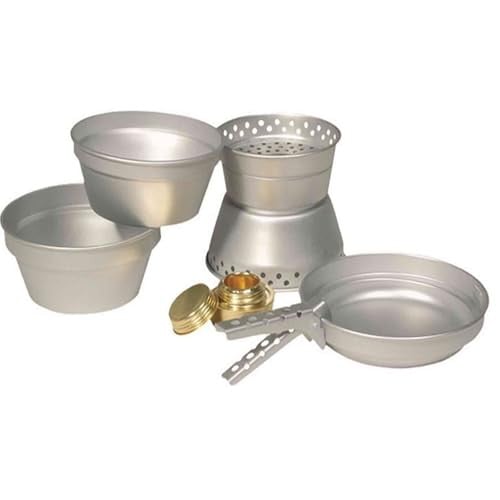 Mil-Tec Aluminium Kookset met 3 Potten, Pan, Kooker en Grilltang
