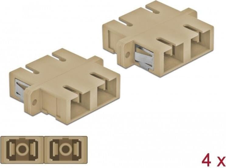 Delock Optische koppeling SC Duplex naar SC Duplex, multimode, beige, 4 stuks