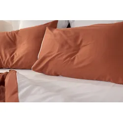 Emma Silken Satin Kopfkissenbezug | Terracota | 80x80cm