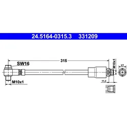 Bremsschlauch ATE 24.5164-0315.3 für Ford Mondeo I Turnier
