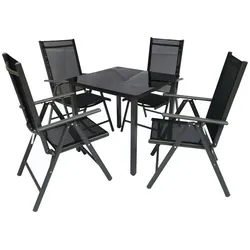 Gartenmöbel 5er-Set   ¦ schwarz ¦ Maße (cm): B: 80 H: 73