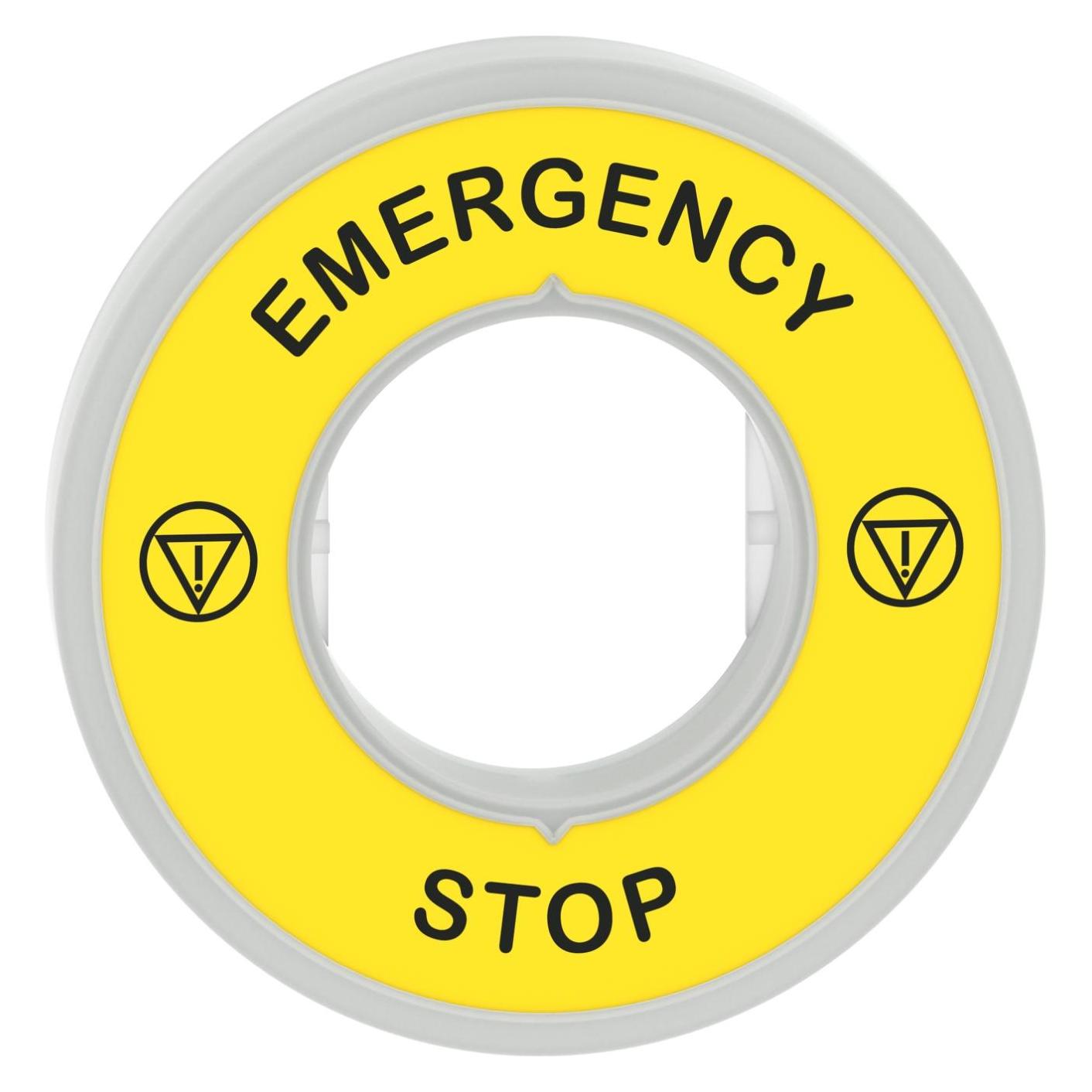 Schneider Electric Beleuchtbares Schild für Not-Aus/Not-Halt EMERGENCY STOP (ZBY9W2B330)