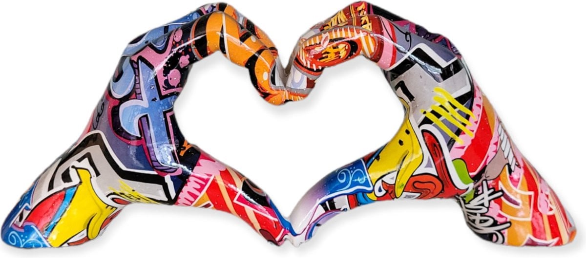 Gilde Handwerk Love Sign Hands Street Pop Art Beeld Sculptuur van Polyresin