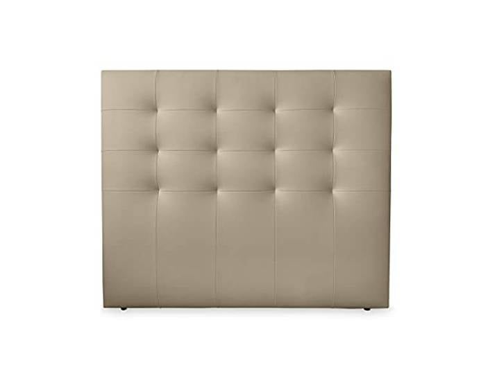 DUÉRMETE ONLINE 115 x 120 cm (für Betten von 105 cm), gepolstertes Kopfteil, aus hochwertigem Kunstleder, Maße, Holz, Beige