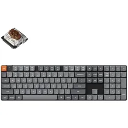 Keychron K5 Max QMK/VIA Wireless Custom Mechanical Keyboard,Hot Swappable,RGB Backlight,Low Profile (Barebone, Kabelgebunden, Kabellos), Tastatur, Schwarz, Grau