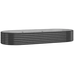 Helloshop26 - Pflanzkasten Hochbeet Blumenbeet Terrasse Garten pulverbeschichteter Stahl Anthrazit 02_0039493
