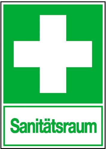 SafetyMarking 38.0073 Hinweisschild Erste Hilfe Sanitätsraum Folie selbstklebend (B x H) 200mm x 300mm ISO 7010 1St.