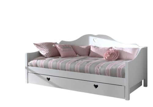 Vipack Amori Captain slaapset met gig-bed, nachtkastjes en lade, wit grenenhout en MDF, 90x200 cm