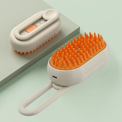 Discount Dollar Deals USB Rechargeable Pet Grooming Brush Multi Function Cat Dog Hair Removal Massage Comb coffee
