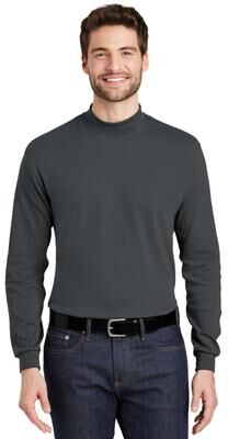 Port Authority K321 Interlock Knit Mock Turtleneck T-Shirt in Steel Grey size 2XL   Cotton