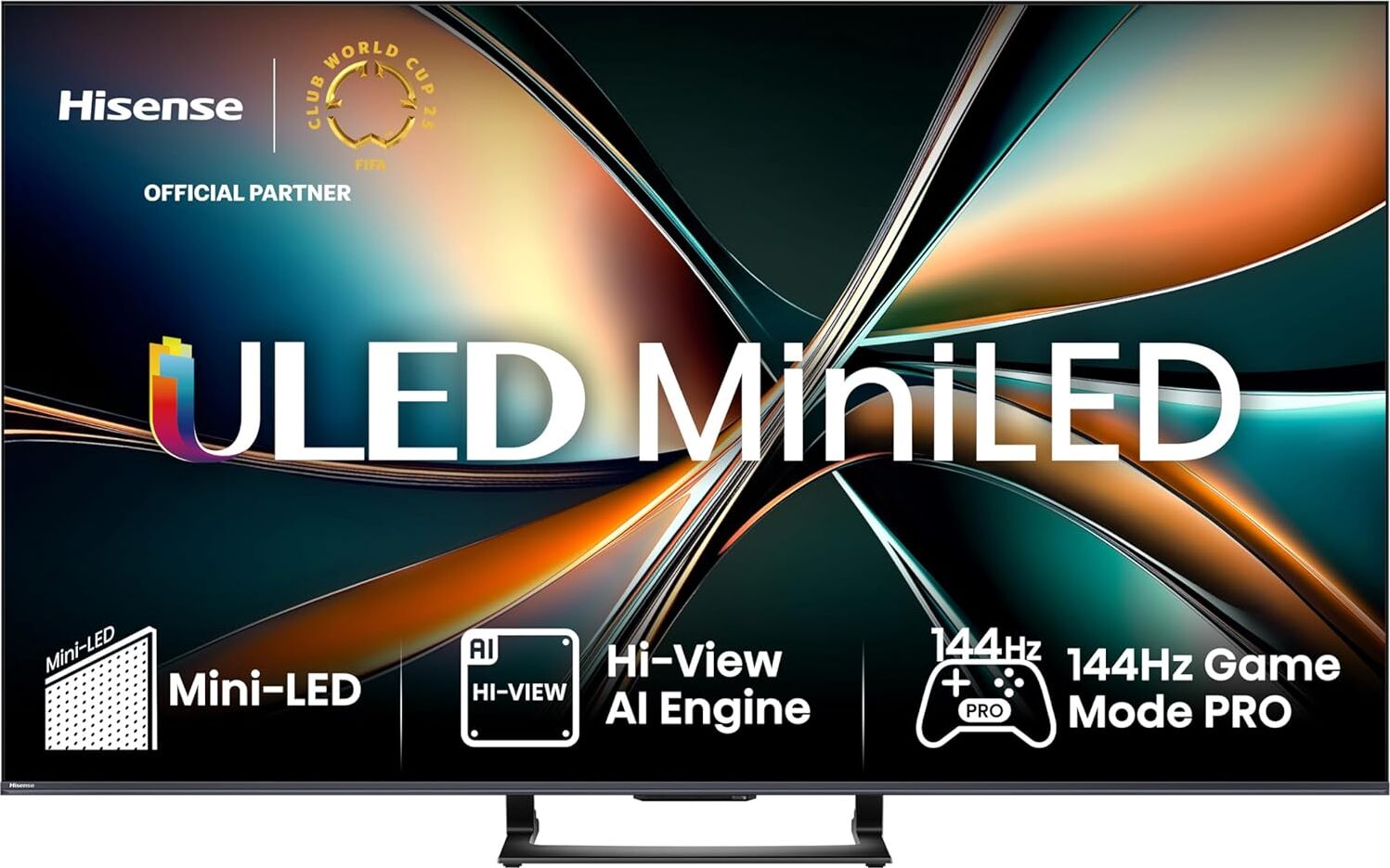 Hisense 75 '' U7Q | ULED MiniLED Smart TV 4K 144 Hz, 190,5 cm (75"), 3840 x 2160 Pixel, ULED, Smart-TV, WLAN, Schwarz