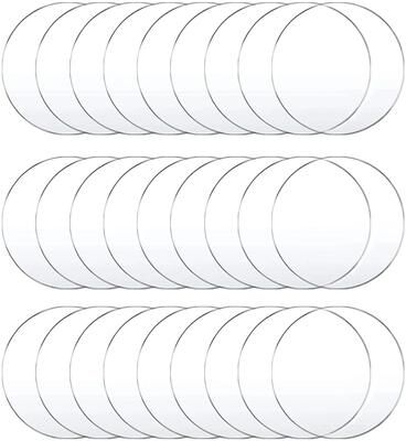 Inspire Essentials Clear Acrylic Ornament Blanks Round Disc DIY Craft Circles For Custom Decor 7 30 Pcs