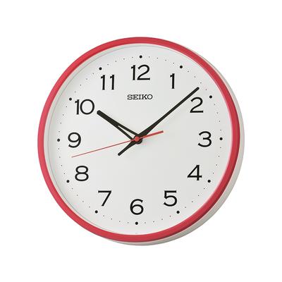 Wanduhr SEIKO, rot, Wanduhren, Ø 30cm, Wanduhr, Quarzuhr, Wohnzimmer, Küche, Esszimmer, Büro, Flur