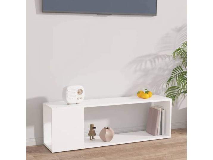Meuble TV-Banc TV Blanc 100x24x32 cm Bois d'ingénierie