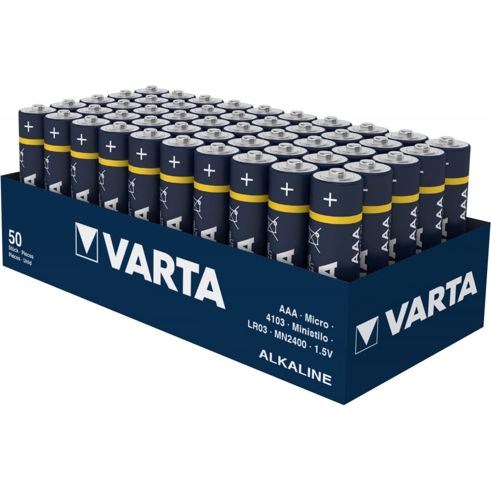 Varta Alkaline Wegwerpbatterijen AAA 1,5 V, 50 stuks