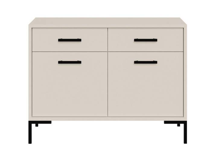 Beautysofa Kommode Selena mit 2 Türen und 2 Schubladen, Metallfüße, Selbstschließer, Kaschmir, 100 cm, 101x85x40 cm, Kleinmöbel, Kommoden, Kommoden