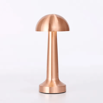 Inspire Curations Rechargeable LED Table Lamp 3 Color Touch Control Retro Mushroom Desk Light copper