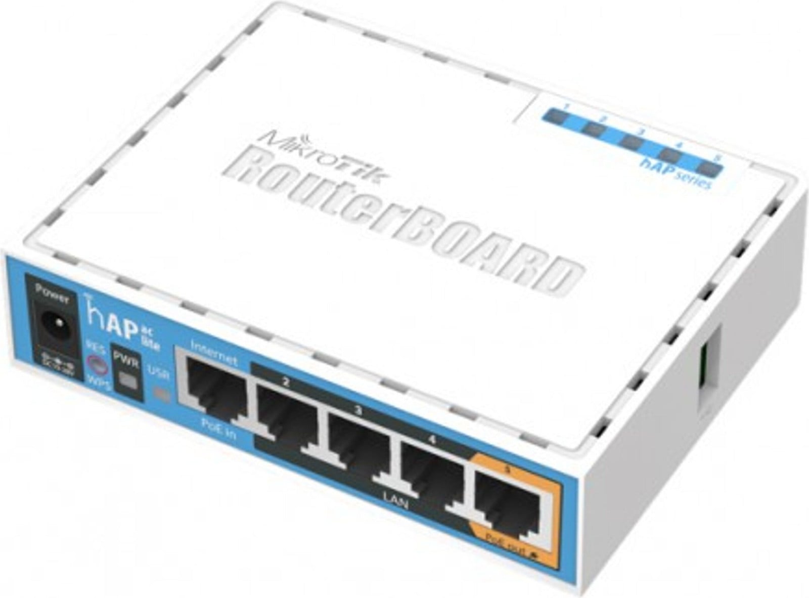 MikroTik hAP ac lite RB952Ui-5ac2nD WiFi 5 router 2.4GHz/5GHz met 5 poorten