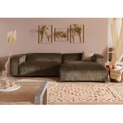 Ecksofa 304x164x69 Ottomane rechts Cord taupe VALENCIA
