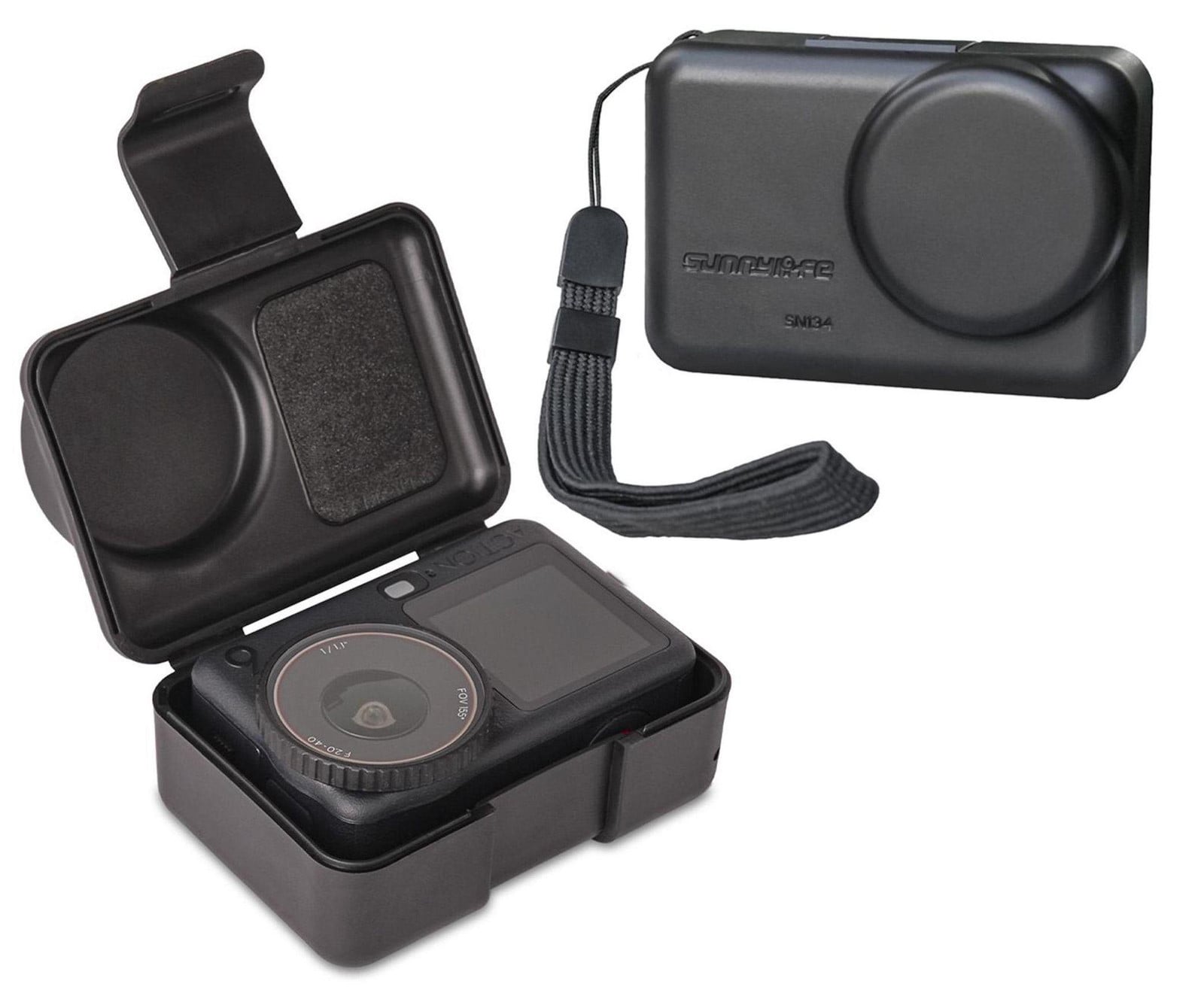 Wigento Draagbare beschermhoes met halsband voor DJI Osmo Action 6 / 5 Pro / 4 / 3 accessoires