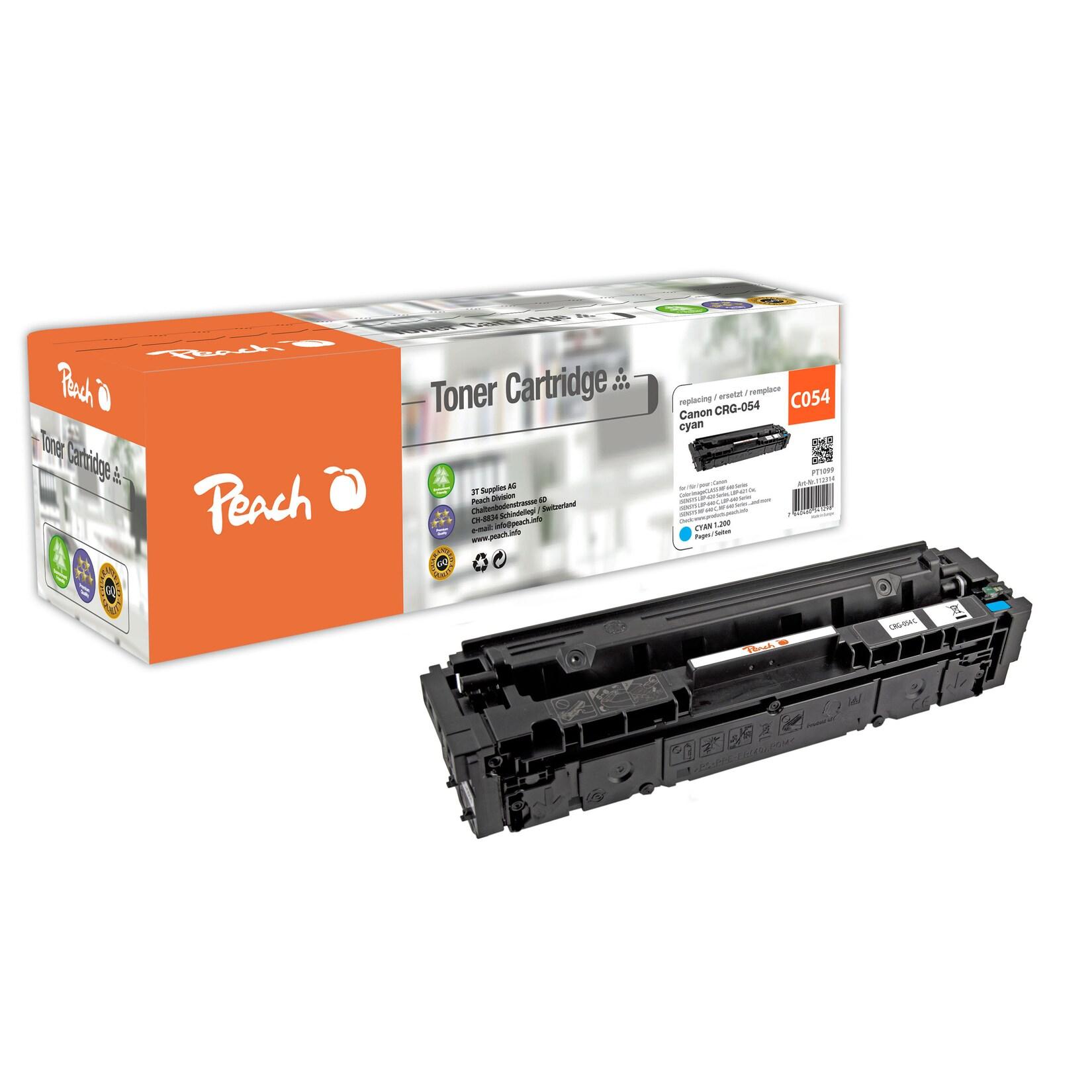 Peach HP 054 c Toner cy ersetzt Canon CRG-054 c, 3023C002 für z.B. Canon iSENSYS LBP -620, Canon iSENSYS LBP -621 Cw, Canon iSENSYS LBP -623 Cdw (wiederaufbereitet)