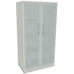 fm Büromöbel Aktenschrank »Oldenburg« 4 OH satinierte Acrylglastüren grau, 80x151.7x44.2 cm
