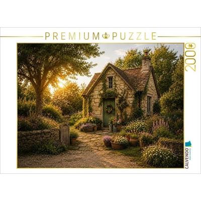 CALVENDO Puzzle Frühling vor der alten Tür | 2000 Teile Lege-Größe 90x67cm Foto-Puzzle für glückliche Stunden