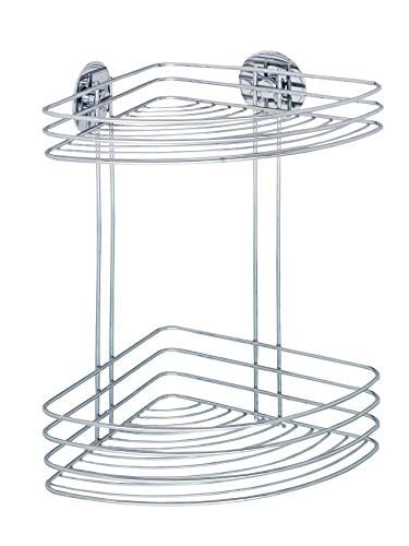 WENKO Turbo-Loc Hoekplank, 2 stuks, zilver, metaal, B/D/H: 26,5 x 33 x 20 cm