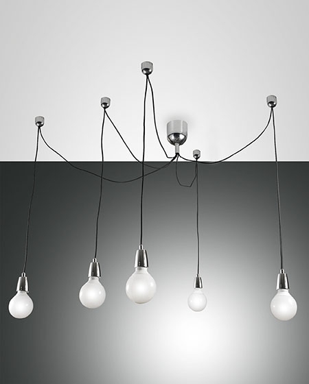 Fabas Luce 5er-Pendelleuchte BLOG schwarz 3473-48-138 8019282111306