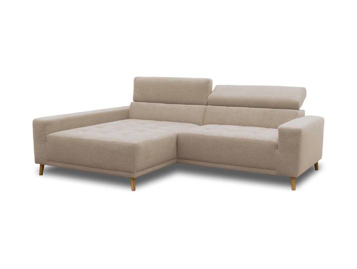 Domo Ecksofa mit Longchair »Helsingborg« - 248x172x44cm - braun -