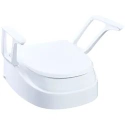 Toilettensitzerhöhung SmartFix weiß, mit Armlehnen und Deckel