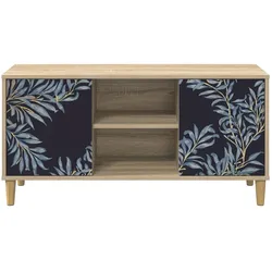 vidaXL, TV Möbel, Damisberg (Blaues Farnmuster) (33 x 102 x 50 cm)
