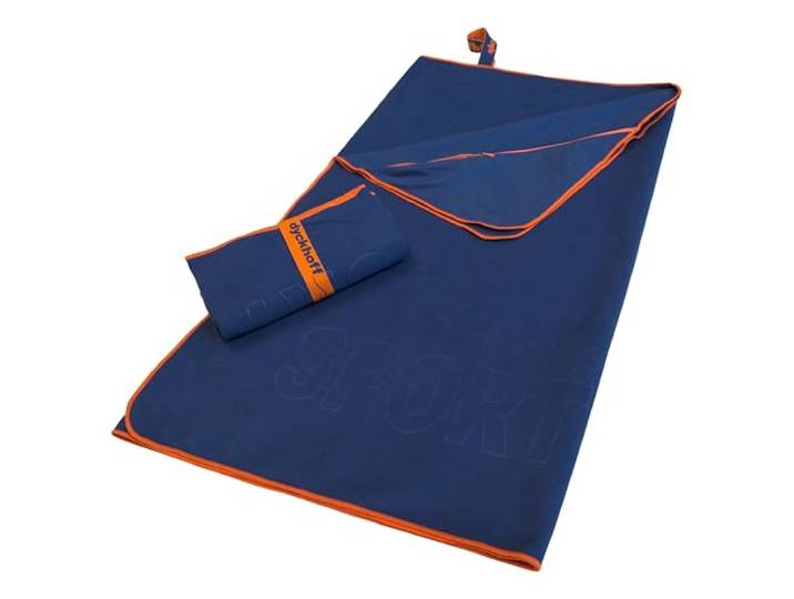 Dyckhoff Sporttuch Mikrofaser, Handtuch 80x180cm, dunkelblau Reißverschlusstasche, funktional für Reisen, schnelltrocknend, leicht zu verstauen, ideal für Sport und Freizeit