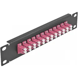 Delock 10? LWL Patchpanel 12 Port LC Duplex violett 1 HE schwarz, Server Zubehör, Schwarz, Violett