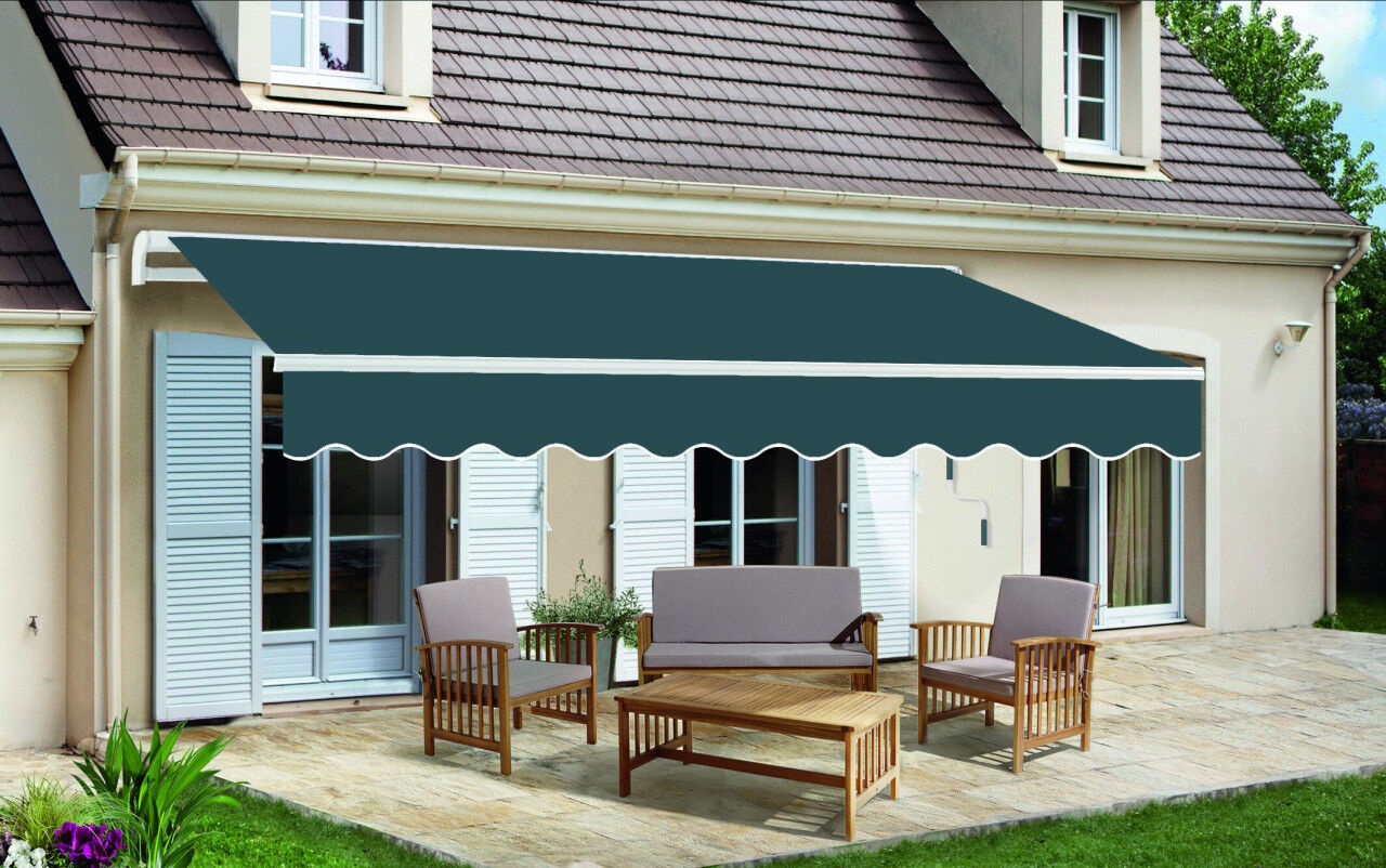 TrendLine Gelenkarm-Markise 4 x 2,5 m anthrazit-weiß