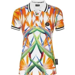 PLEIN SPORT Kurzarm-Poloshirt, Größe XS in Weiß 0121