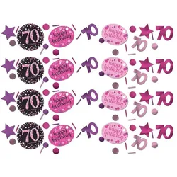 70. Geburtstag Konfetti pink schwarz