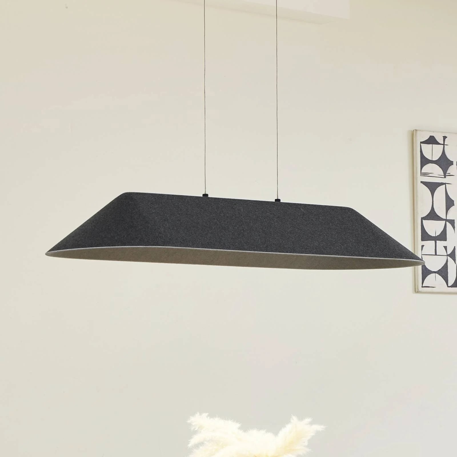 Lucande Naelle LED Hanglamp - Zwart/Grijs - Modern - Textiel en Metaal