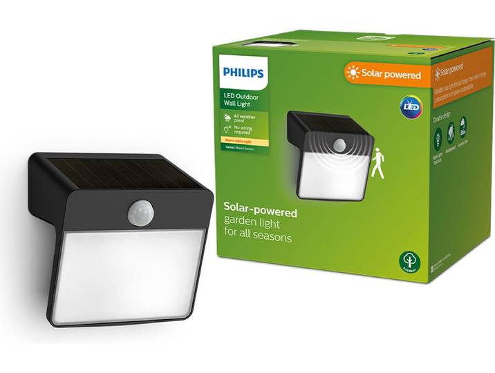 Philips Yarixa solar wandlamp - zwart