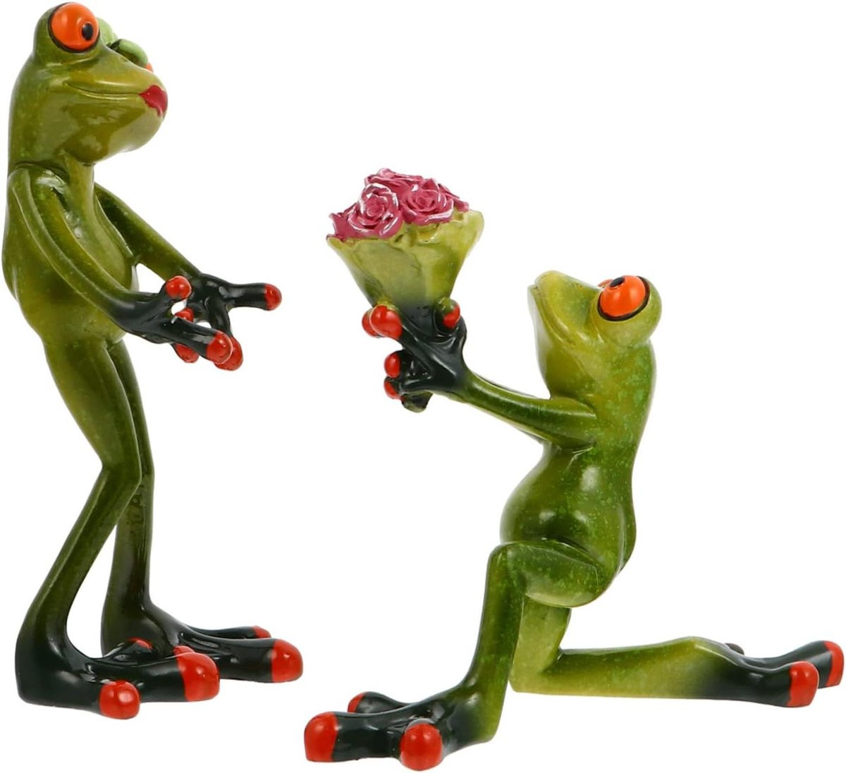 Merkloze Groene Kikker Ornamenten Set - Levensgetrouwe Kikker Beeldjes voor Woningdecoratie - Hoogte: 15 cm