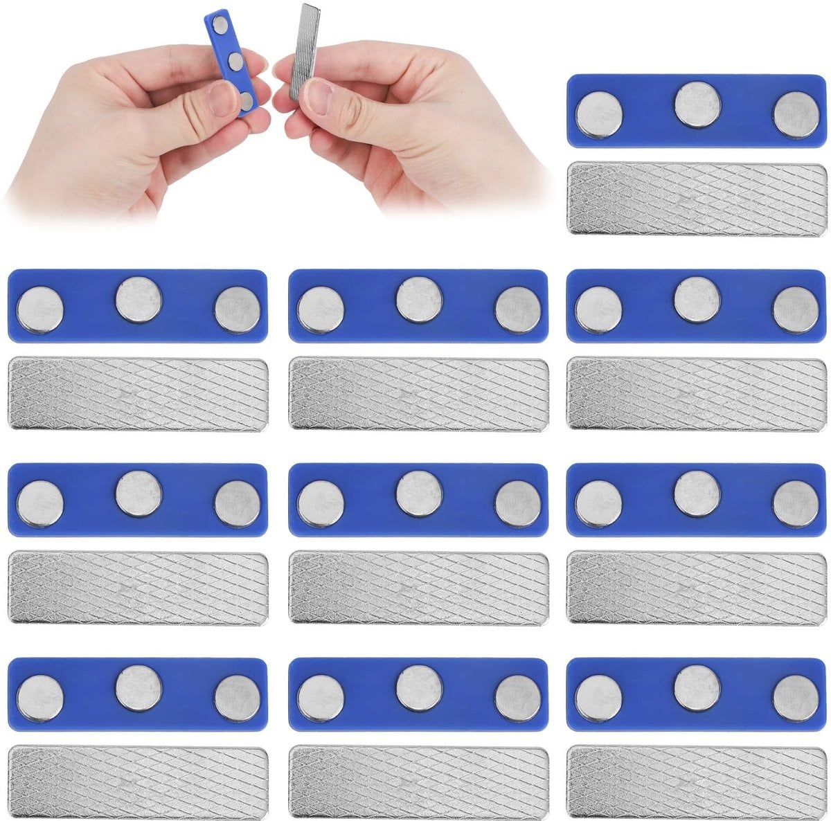 Dailygoods Gordijnmagneten 10 stuks - Roestvrij staal - B/D/H: 4,5 x 1,3 x 0,6 cm
