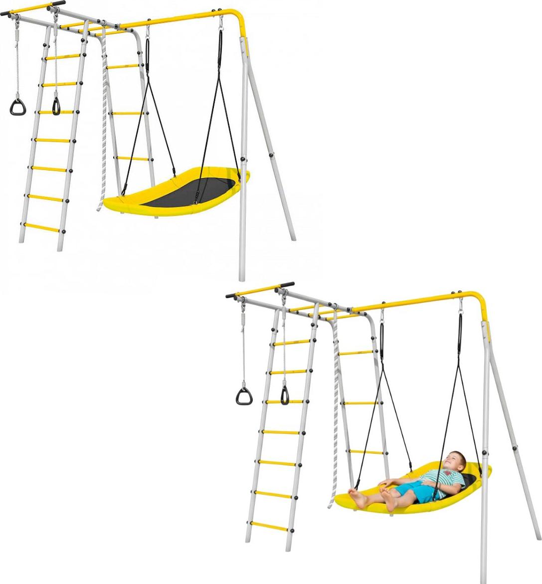 ein Spielplatz für den Garten Done - eine Liegestuhlschaukel
