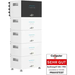 SunEnergyXT 500 mit 4× B500 Erweiterungsbatterien – All-in-One-Hybridspeichersystem (25 kWh / 800 W) | Sofort lieferbar