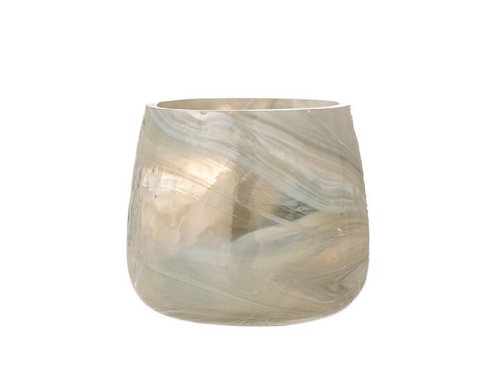 Teelichthalter Stanly - aus recyceltem Glas - Marmoreffekt - Luxusbetten24