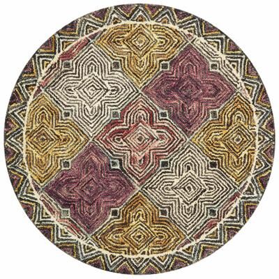 Alexander Home Kaleidoscope Geometric Border Hand-Hooked Wool Rug