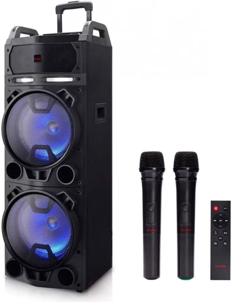 Aiwa Altavoz Trolley Kbtus-900 100w Rms Con Karaoke Y 2 Micrófonos Inalámbricos Talla Única Unisex