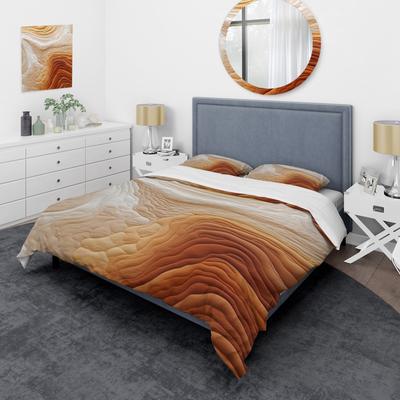 DESIGN ART "Designart ""Orange and white Winds serenade"" Abstract Collages Bedding Cover Set - Traditional Bed Set with Shams"