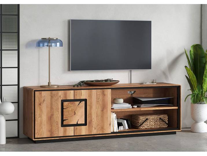 TV Board 165x54cm 'Zarah' Wildeiche geölt